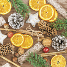 Karácsony Winter Decorations Cinnamon szalvéta 20 db-os 33x33 cm party kellék