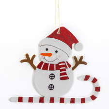  Karácsonyfadísz (Hóember csíkos nyalókán) fajáték