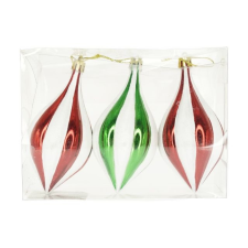  Karácsonyfadísz hosszúkás 18x6,1x12,8 cm S/3 dekorációs kellék