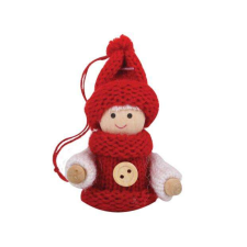  Karácsonyfadísz kötött, egy gombos, piros fiú karácsonyfadísz
