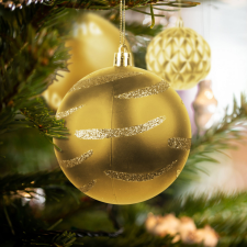  Karácsonyfadísz szett - gömbdísz - arany - 6 db / csomag karácsonyfadísz