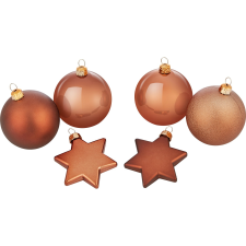  Karácsonyfagömb-készlet 6 cm átmérő 50 darab konyakszínű karácsonyfadísz