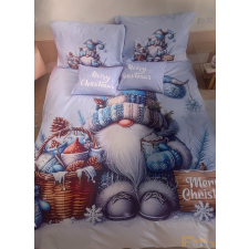  Karácsonyi 3 részes ágyneműhuzat 3D - Téli kék manó ajándékkal karácsonyi textilia