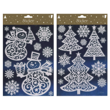  Karácsonyi ablakdísz ablakképek fehér csillámmal 19 x 32 többféle változatban karácsonyi dekoráció