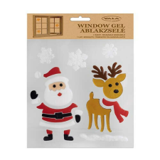 Karácsonyi ablakzselé 20x25 cm mikulás és rénszarvas karácsonyi ablakdekoráció