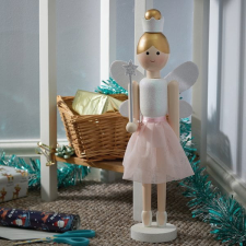 Karácsonyi angyal figura Pink/Fehér 50 cm karácsonyi dekoráció