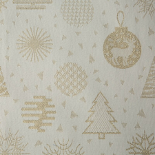 Karácsonyi asztali futó jacquard anyagból karácsonyi motívumokkal Arany 40x140 cm karácsonyi textilia