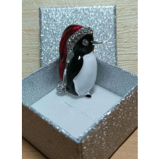 KARÁCSONYI Bross, Kitűző Arany Díszdobozban PINGVIN bross