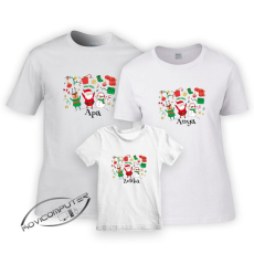  Karácsonyi családi póló szett - Apa-anya-gyerek pólók