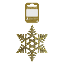  Karácsonyi dekor hópehely dísz műanyagból 10 cm arany csillámos karácsonyfadísz