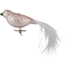  Karácsonyi dekoráció műanyag madarak csipesszel rózsaszín 2 darab karácsonyfadísz