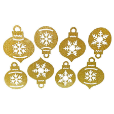 Karácsonyi dekorációs matrica - karácsonyfadísz - arany matrica