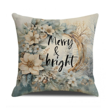  Karácsonyi díszpárna huzat – Merry &amp; Bright (45 × 45 cm) POD203 lakástextília