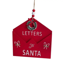  Karácsonyi fa kopogtató 16 cm piros boríték dekorációs kellék