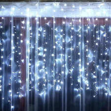  Karácsonyi fényfüggöny - 205cm x 155cm méteres 300 LED hidegfehér karácsonyfa izzósor
