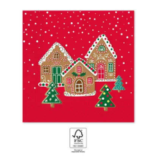 Karácsonyi Gingerhouses szalvéta 20 db-os 33x33 cm FSC papírárú, csomagoló és tárolóeszköz