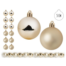  Karácsonyi gömb krém színű 5 cm 12 db/csomag dekorációs kellék