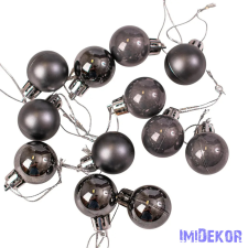 Karácsonyi gömb szett 12 db-os 2,5cm - Grafit dekorációs kellék