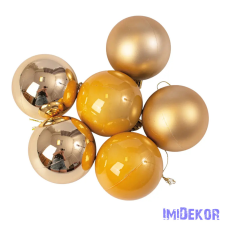  Karácsonyi gömb szett 6 db-os 6cm - Arany dekorációs kellék
