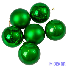  Karácsonyi gömb szett 6 db-os 6cm - Zöld dekorációs kellék