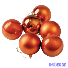  Karácsonyi gömb szett 6 db-os 8cm - Bronz dekorációs kellék