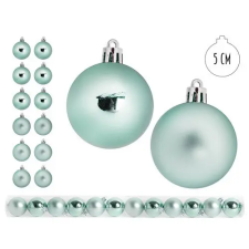  Karácsonyi gömb türkiz 5 cm 12 db/csomag dekorációs kellék