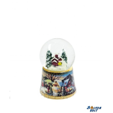  Karácsonyi havazós gömb, hógömb, téli táj, 7,5 cm, kis hibával ajándéktárgy