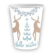  Karácsonyi Hello Winter papír pohár 6 db-os 250 ml party kellék