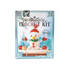  Karácsonyi horgoló szett hóember figura 16x9x18 cm kreatív és készségfejlesztő