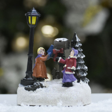  Karácsonyi jelenet - LED világítással - postaláda karácsonyi dekoráció