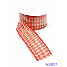  Karácsonyi kockás juta szalag 38mm x 9,14m - C szalag, masni