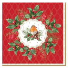 Karácsonyi madaras szalvéta - Christmas Berries papírárú, csomagoló és tárolóeszköz