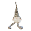  Karácsonyi manó lógó lábbal 65 cm -Ezüst