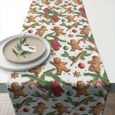 Karácsonyi mézeskalácsos futó asztalterítő - 150x40 cm - Gingerbread Cookies party kellék