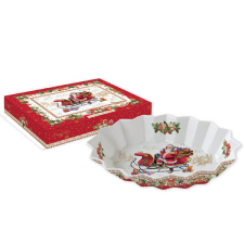 Karácsonyi Mikulásos porcelán kínáló tál 25 cm - Christmas Memories konyhai eszköz