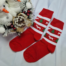  Karácsonyi-mikulásos zokni rénszarvas mintás 35-38