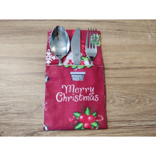  Karácsonyi mintás textil evőeszköz tartó party kellék