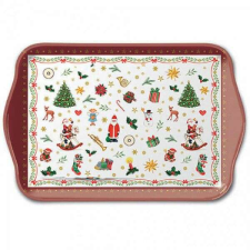 Karácsonyi motívumos műanyag kistálca - 21x13 cm - Ornaments all over konyhai eszköz