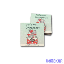  Karácsonyi négyzet 5db/csomag 5x5cm - VW Busz dekorációs kellék