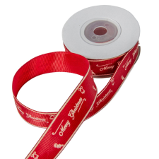  Karácsonyi szalag Merry Christmas bordó 20mmx9m dekorációs kellék