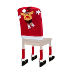  Karácsonyi székdekor szett - rénszarvas - 50 x 60 cm - piros/fehér karácsonyi dekoráció