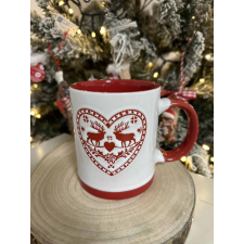 Karácsonyi szivecskés kerámia bögre bögrék, csészék