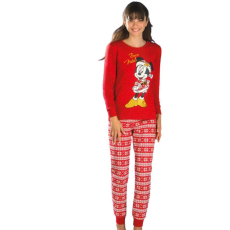  Karácsonyi témájú pamut pizsama, Minnie Mouse DY50C7129, piros, 134-140 CM, 9-10 év