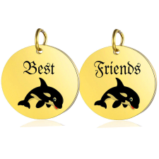 Kardszárnyú delfines páros Best Friends medál lánccal vagy kulcstartóval (többféle) nyaklánc