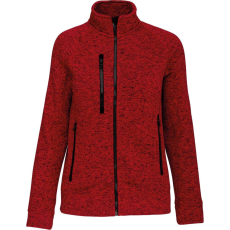 KARIBAN cipzáras Női dzseki KA9107, Red Melange-XS