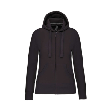 KARIBAN cipzáros kapucnis Női pulóver KA464, Dark Grey-L
