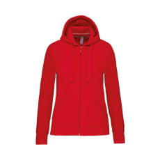 KARIBAN cipzáros kapucnis Női pulóver KA464, Red-L