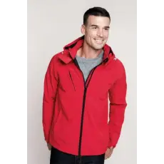 KARIBAN Dzseki Kariban férfi kapucnis softshell férfi (94%poliészter) marl grey, 2XL
