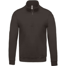 KARIBAN Férfi 1/4 cipzáros galléros pulóver, Kariban KA478, Dark Grey-2XL