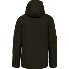 KARIBAN Férfi bársonyos, puha, kapucnis kabát, Kariban KA627, Deep Khaki-L férfi kabát, dzseki